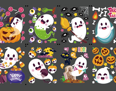 Large ghost electrostatic stickers design