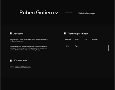 Ruben Gutierrez, Website Developer: About Page