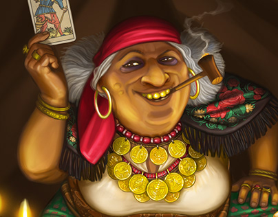 Old gypsy fortune teller