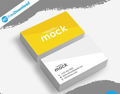 Yellow Business Card Mockup PSD
