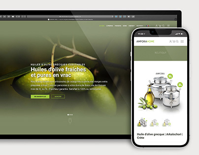 Site Web pour AMFORAHOME – Huile d'olive fraiche