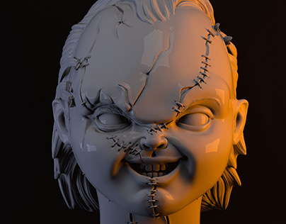 Chucky bust modeled in Zbrush for 3D printing
