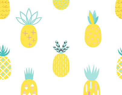 Pineapples set.