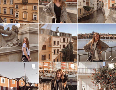 Instagram feed with selfmade Preset