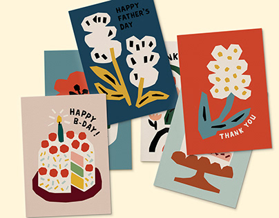 Illustrations for postcards