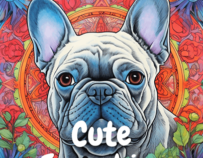 Cute Frenchies: French bulldogs adult coloring book