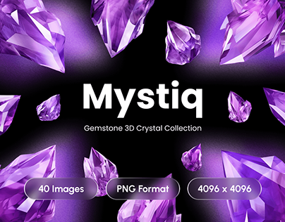 Mystiq - Gemstone 3D Crystal Purple Gradient Collection