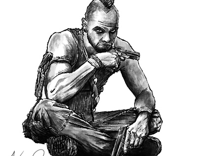 Illustration + Timelapse of Vaas from Far Cry 3