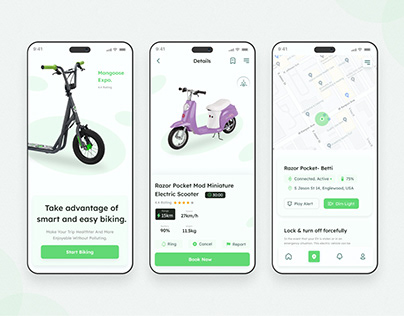 Design EV scooter mobile app UI concept