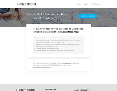 Website Licitaciones El Constructor