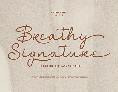 Breathy Signature - Monoline Signature Font