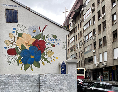 Mural “Flowers” in Belgrade