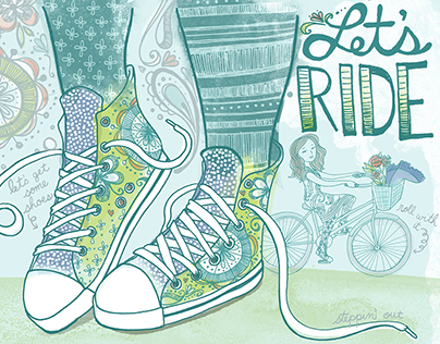 Let's Ride editorial illustration with Chuck Taylors