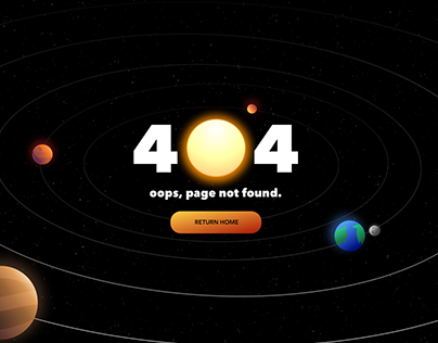 DailyUI 008 - 404 Page | Solar System Concept