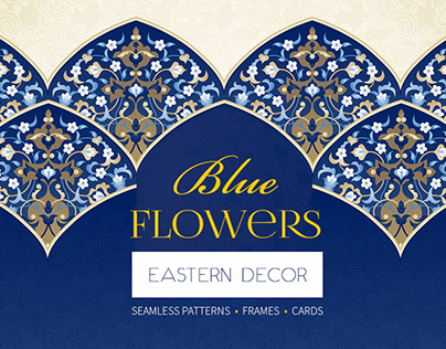 Blue Flowers. Eastern Decoration