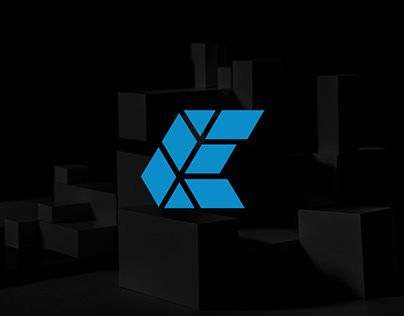 E Letter Square Box Logo
