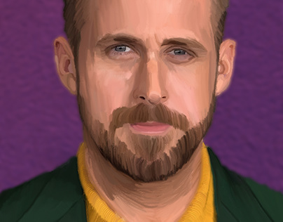 Ryan Gosling in watercolor style