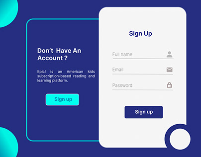 Epic Signup page