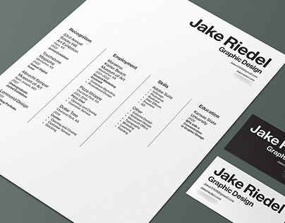 Jake Riedel Resume and Contact Card 2022