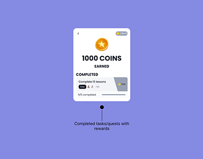 UI Card for Completed Tasks and Rewards