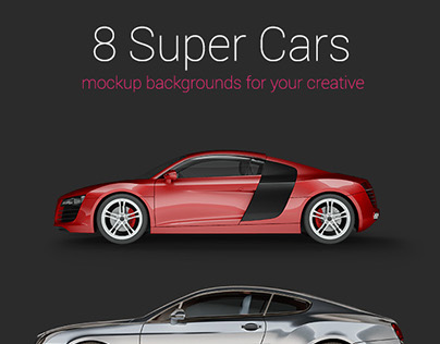 8 Super Cars Mock up
