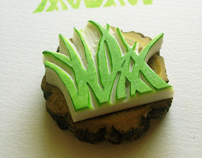 Hand-carved Rubber Stamp - Grass