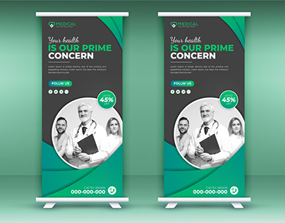 Medical healthcare display poster roll up banner