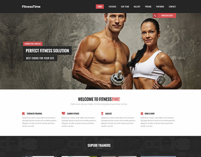 Fitnesstime Landing Page - FREE PSD