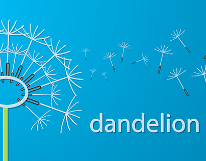 Outline dandelion flowers  banner