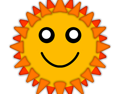 Smiling Sun sticker and clip art design