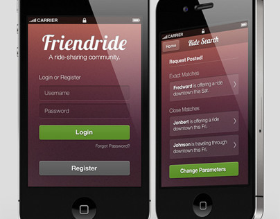 Friendride | App Design