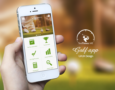 Teetimes golf app UI/UX design