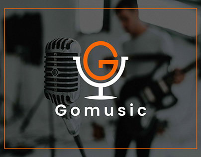 G Letter Music logo Design White and Orange Color