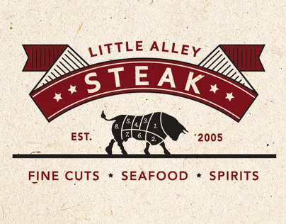 Little Alley Steak Logo and Menu Project