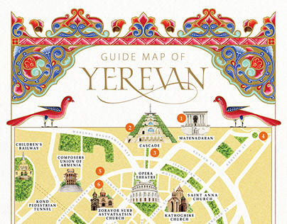 Guide map of Yerevan