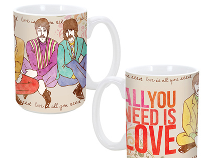  Branded Gift Mugs - Beatles Art Edition