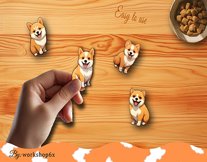 Cute Cartoon Brown Dog Stickers