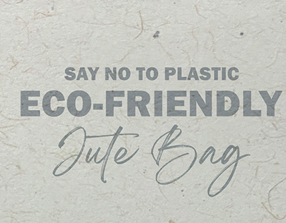 Eco-friendly jute bag poster design Modern Minimalistic