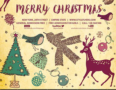 Merry Christmas FREE Flyer PSD Template