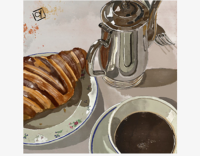 Kahve ve kruvasan☕️🥐 Coffee and croissant