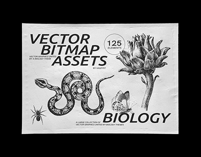 125 Vector Bitmap Assets. Biology
