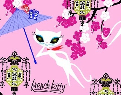 Textile /Print Design:  French Kitty