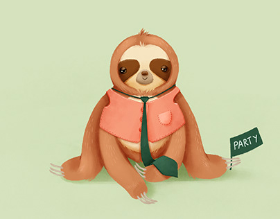 Sloth Party illustration