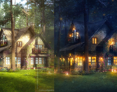 The FireFly Cottage - 3dsmax Vray PhotoshoP