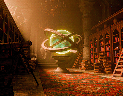 [3D Art] Game Environment Illustration: Magical Library
