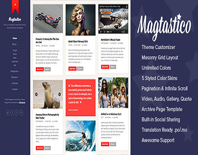 Magtastico Responsive Masonry Blog WordPress Theme