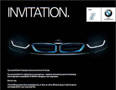 English Invitation to a Private Viewing of the BMW i8