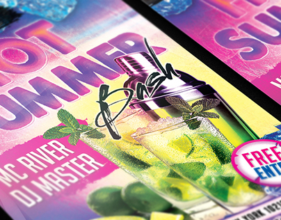 Hot Summer Bash Party Flyer