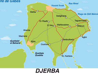Djerba vector Map