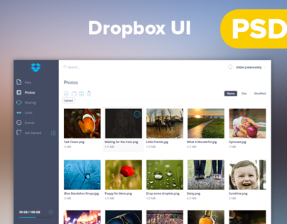 Dropbox UI PSD